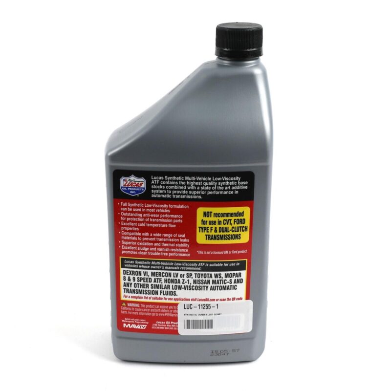 LUCAS Low Viscosity Synthetic Multi Vehicle Automatic Transmission Fluid - Image 3